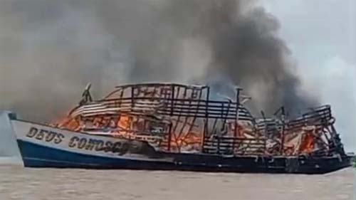 Acidente marítimo no rio Solimões resulta em vítimas com graves queimaduras