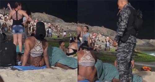 Casal é surpreendido por policiais enquanto realizava ato íntimo na orla da praia