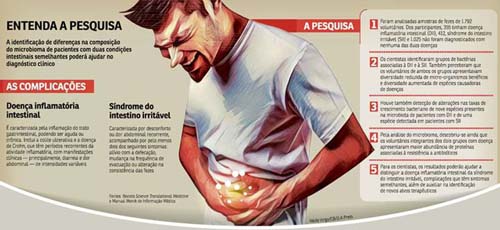 Alterações no microbioma ajudam a diferenciar doenças intestinais