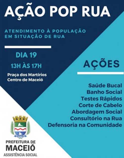 Prefeitura de Maceió leva serviços à população em situação de rua