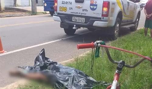 Ciclista morre após carga de madeira cair na Al-101 