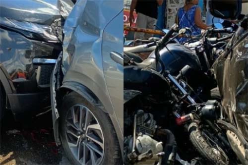 Condutor não habilitado provoca colisão múltipla em Aracaju, envolvendo 11 veículos