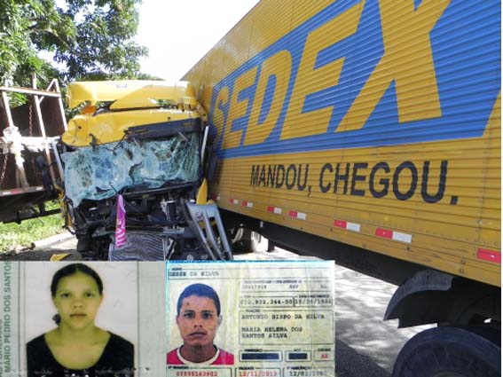 Acidente entre carreta e 'gaiolão' deixa domestica morta na BR-104 na zona rural de União dos Palmares