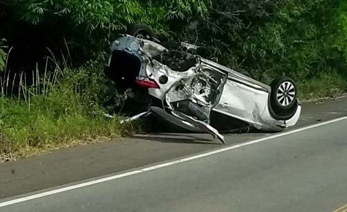 Colisão deixa vítimas na AL 101 próximo a Lagoa Azeda em Jequiá da Praia