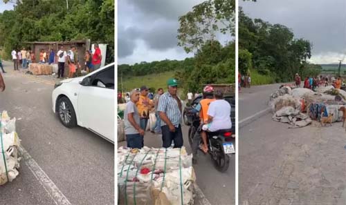 Homem morre e dois ficam feridos após caminhão tombar em Matriz do Camaragibe