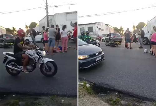 Acidente na Santa Amélia deixa mulher ferida após colisão entre moto e carro