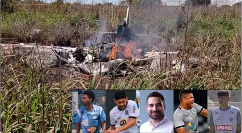 Acidente aéreo mata 4 jogadores e presidente do Palmas Futebol e Regatas