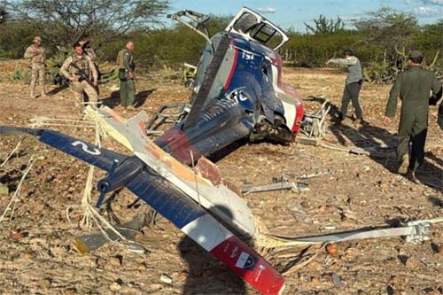 Helicóptero da SDS cai durante buscas por menina sequestrada no Sertão de Pernambuco