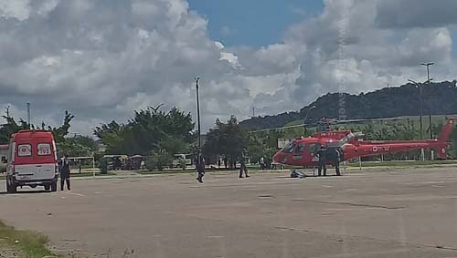 Aéreo transfere para o HGE mulher encontrada desacordada em São Miguel dos Campos