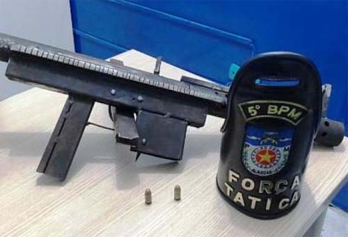 Polícia Militar apreende submetralhadora artesanal no bairro do Canaã