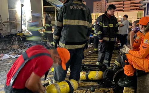 Chamas voltam a atingir almoxarifado da Santa Casa e Bombeiros são acionados