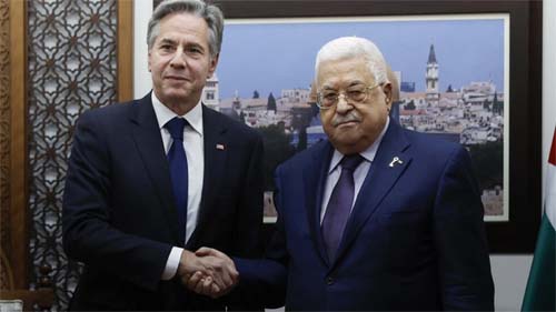 Abbas denuncia “genocídio” em Gaza e Blinken promete empenho dos EUA na criação de Estado palestino