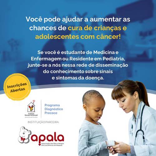Apala oferta capacitação gratuita sobre Diagnóstico Precoce do Câncer Infantojuvenil