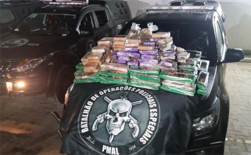 Ação integrada em Rio Largo apreende 170 quilos de maconha e prende suspeito armado