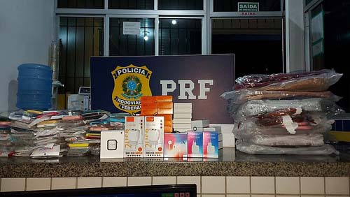 Eletrônicos e vestuário: PRF apreende mais de 400 mercadorias sem nota fiscal na BR-101, em AL