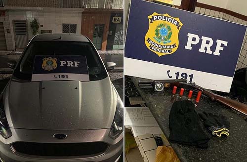 PRF troca tiros com suspeitos e recupera carro adulterado na BR – 101