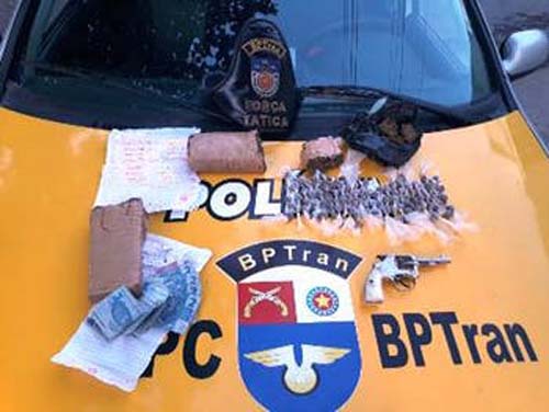 Jovem é preso com 1kg de maconha e arma de fogo no Santos Dumont