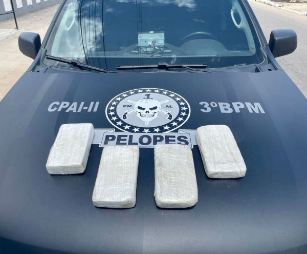 Pelopes do 3º BPM apreende mais de quatro quilos de cocaína em Arapiraca