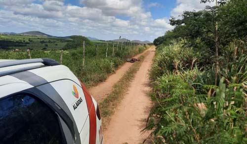 Homem é encontrado morto ao lado de arma do crime em estrada vicinal