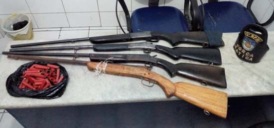 Polícia apreende arsenal de armas e munições dentro de casa