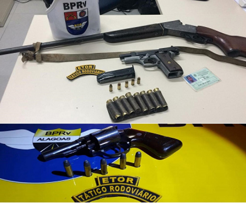 BPRv apreende armas de fogo nos municípios de Cajueiro e Matriz do Camaragibe