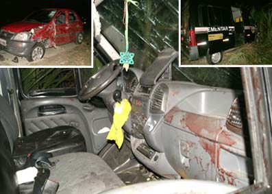 Motorista de van é baleado, colide com veículo e invade canavial em Rio Largo