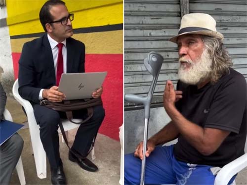 Juiz realiza audiência em via pública e trabalhador em situação de rua garante benefício
