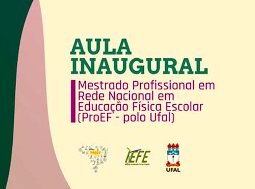 Aula Inaugural do Mestrado profissional em Educação Física da UFAL será nesta sexta (14)
