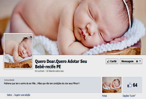 Bebês brasileiros são vendidos em páginas do Facebook por 6 mil reais