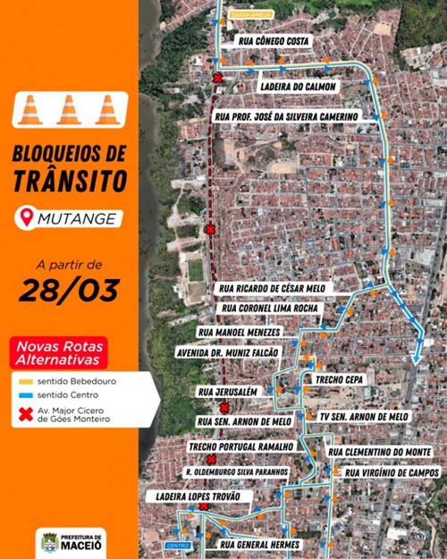Mutange: confira nova rota alternativa para o tráfego de veículos