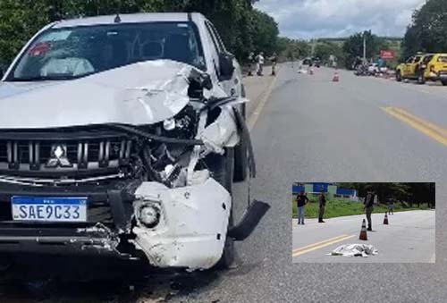 Motociclista morre após colisão com caminhonete na BR-104