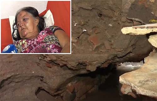 Alagoas: Cratera se abre em cozinha, idosa é sugada por esgoto e vai parar em rio