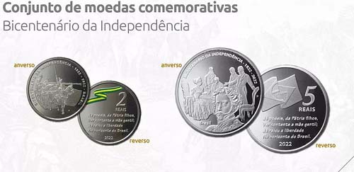 Coloridas: BC lança moedas comemorativas dos 200 anos da Independência