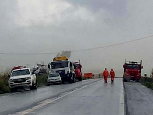 Após reparos e contenção de vazamento de gás, BR 101 em São Miguel dos Campos é liberada