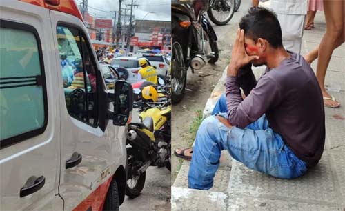 Após troca de agressões com capacetes, um motociclista acaba detido e outro em hospital