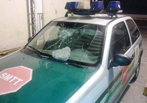 Supostos ‘piratas’ destroem viaturas da SMTT em São Miguel dos Campos