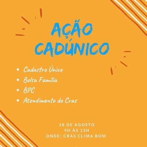 Semas leva Ação itinerante do Cadúnico ao Clima Bom nesta quarta-feira, 28