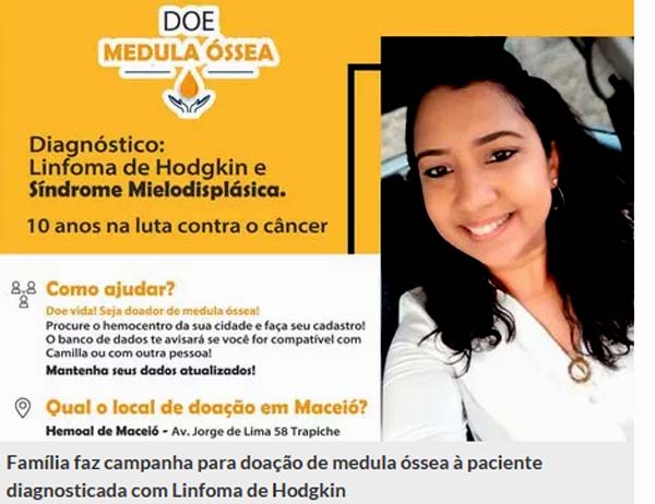 Família faz campanha para doação de medula óssea à paciente com linfoma