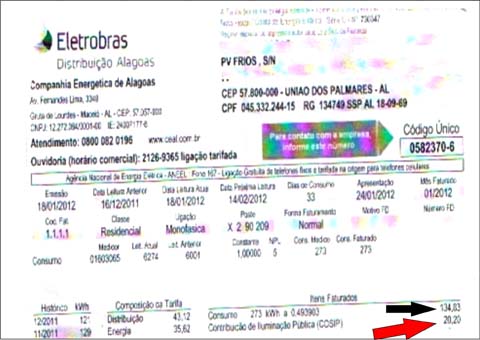 Em União dos Palmares usuarios pagam por iluminação pública inexistente