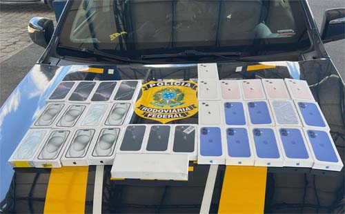 Celulares sem nota avaliados em R$ 170 mil são apreendidos pela PRF em Caruaru