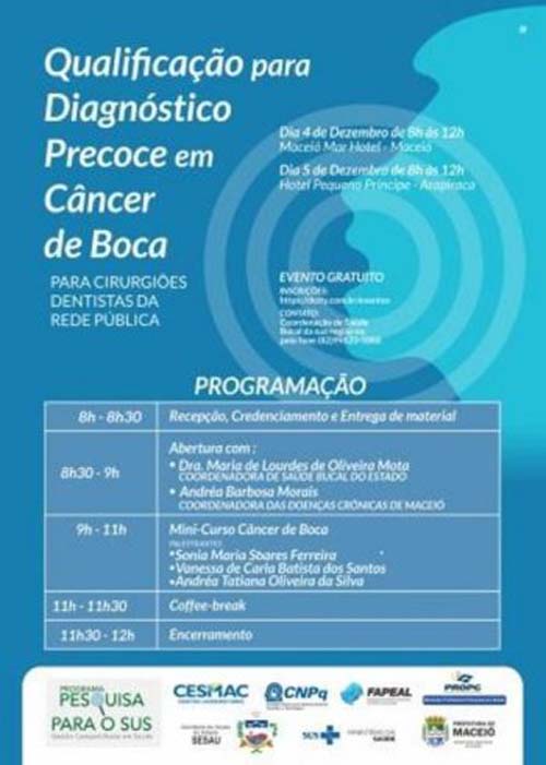 Cesmac realiza evento sobre qualificação para diagnóstico precoce em câncer de boca