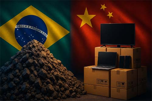 Disparidade nas Relações Comerciais entre Brasil e China: Minério de Ferro e Importações de Eletrônicos
