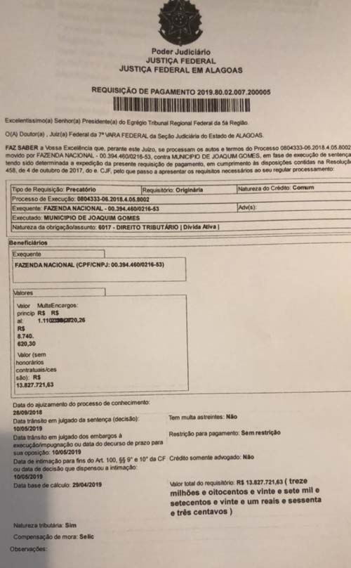 Justiça condena município a pagar 13 milhões por compensação indevida no governo Ana Genilda