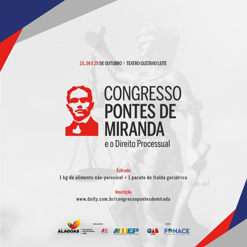 Alagoas irá sediar o Congresso Pontes de Miranda e o Direito Processual