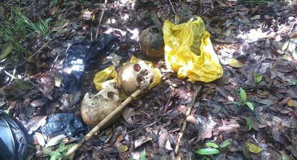 Crianças encontram ossos humanos e polícia suspeita de ritual de magia negra 