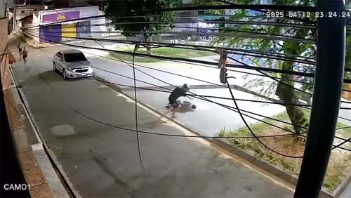 Câmeras flagraram execução de jovem a tiros na presença de familiares em Cruz das Almas