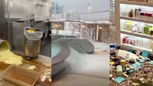 Cruzeiro de luxo é inundado e deixa 16 feridos após forte rajada de vento