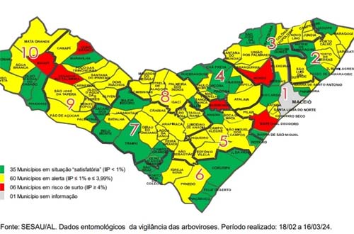 Dengue em Alagoas: mais 7 mortes estão sendo analisadas pela Sesau