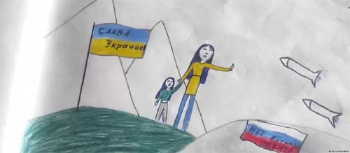 O russo que foi condenado por desenho antiguerra da filha