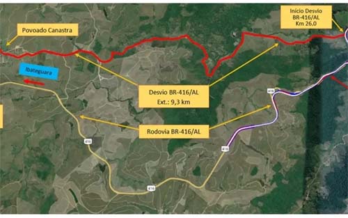 Rodovia BR-416, em Alagoas, será interditada para continuidade de obras a partir de terça-feira